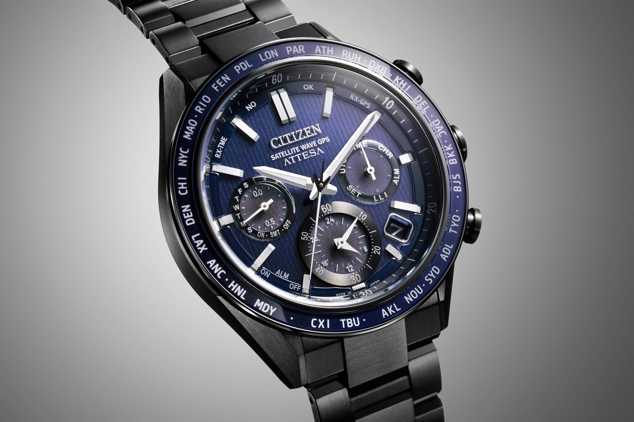 CITIZEN シチズン ATTESA eco drive ATTESA Blue Dial Super Titanium with DLC Coating Bracelet CC4059